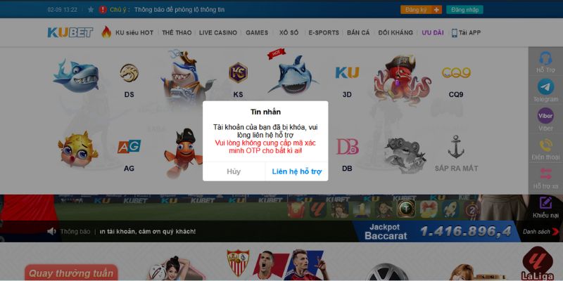 Nhập đúng thông tin chuyển khoản để không bị khóa account Kubet